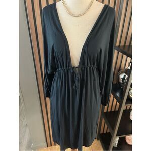 VICTORIA'S Secret Black Swim Coverup Cold Shoulder Size M/L cut out sleeves